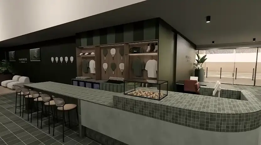 Artist's impression of the planned club: bar and pro shop